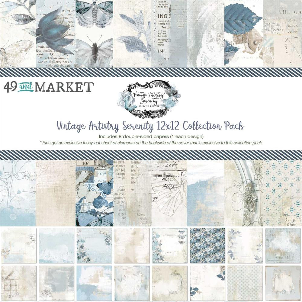 49 & Market Vintage Artistry Serenity - 12” x 12” Collection Pack